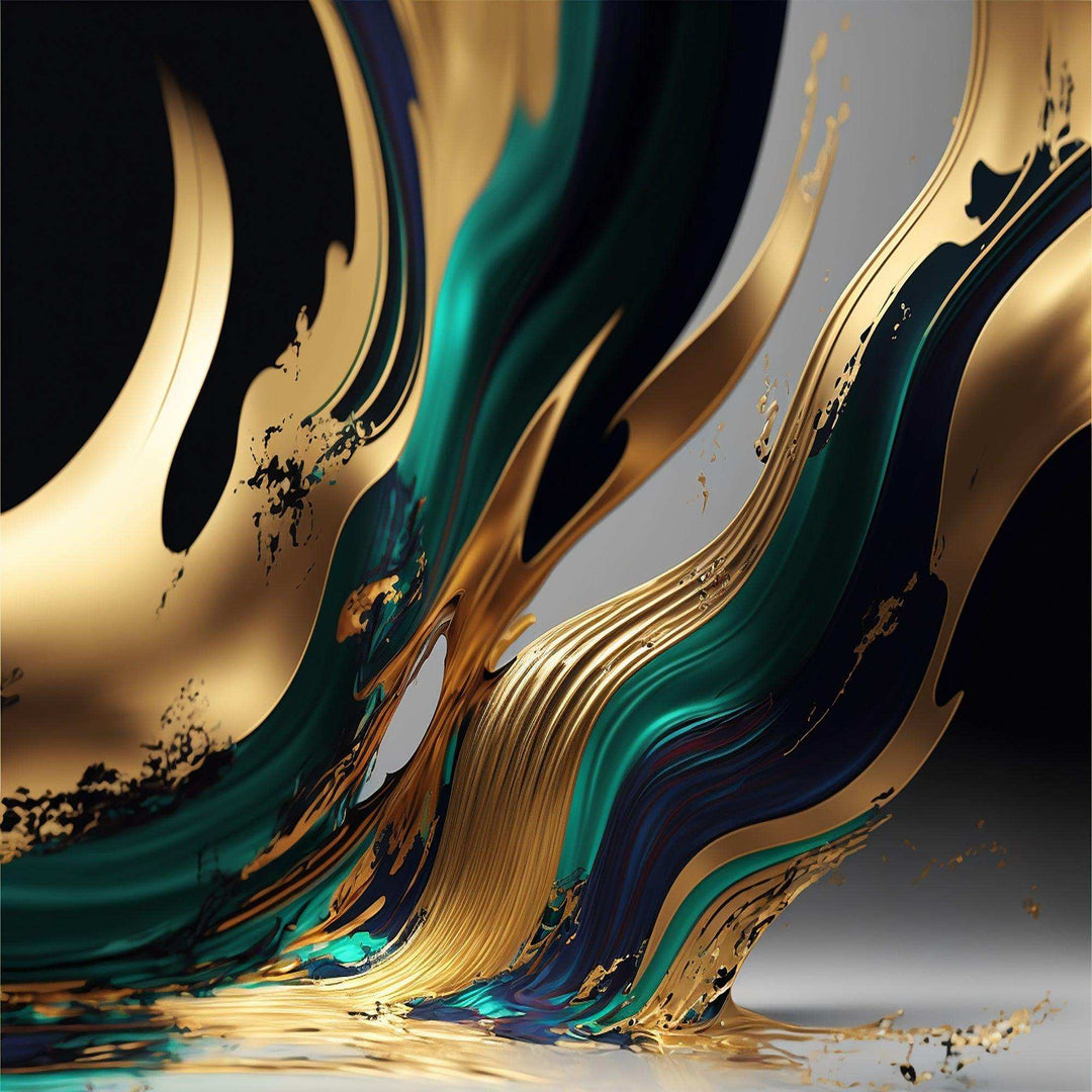 Green And Gold Agate II - Modern Wall Art Prints