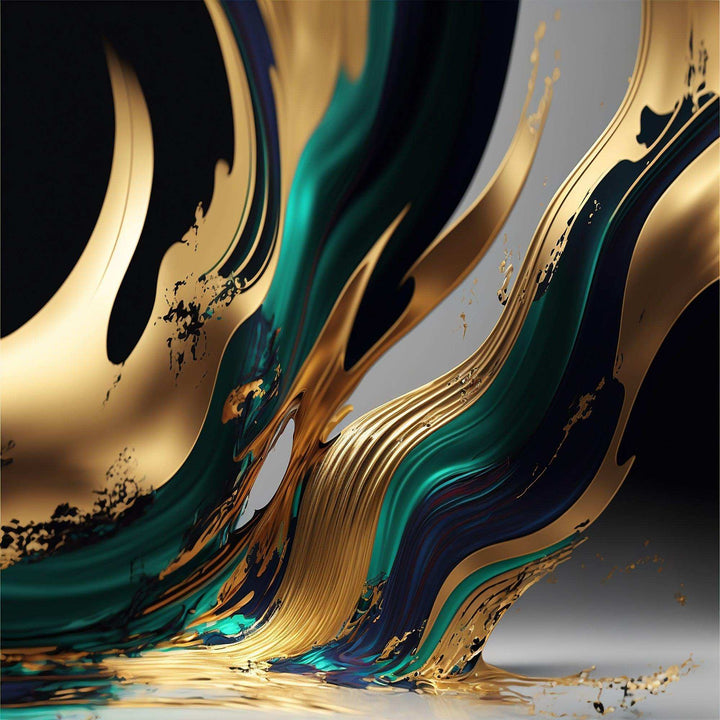 Green And Gold Agate II - Modern Wall Art Prints