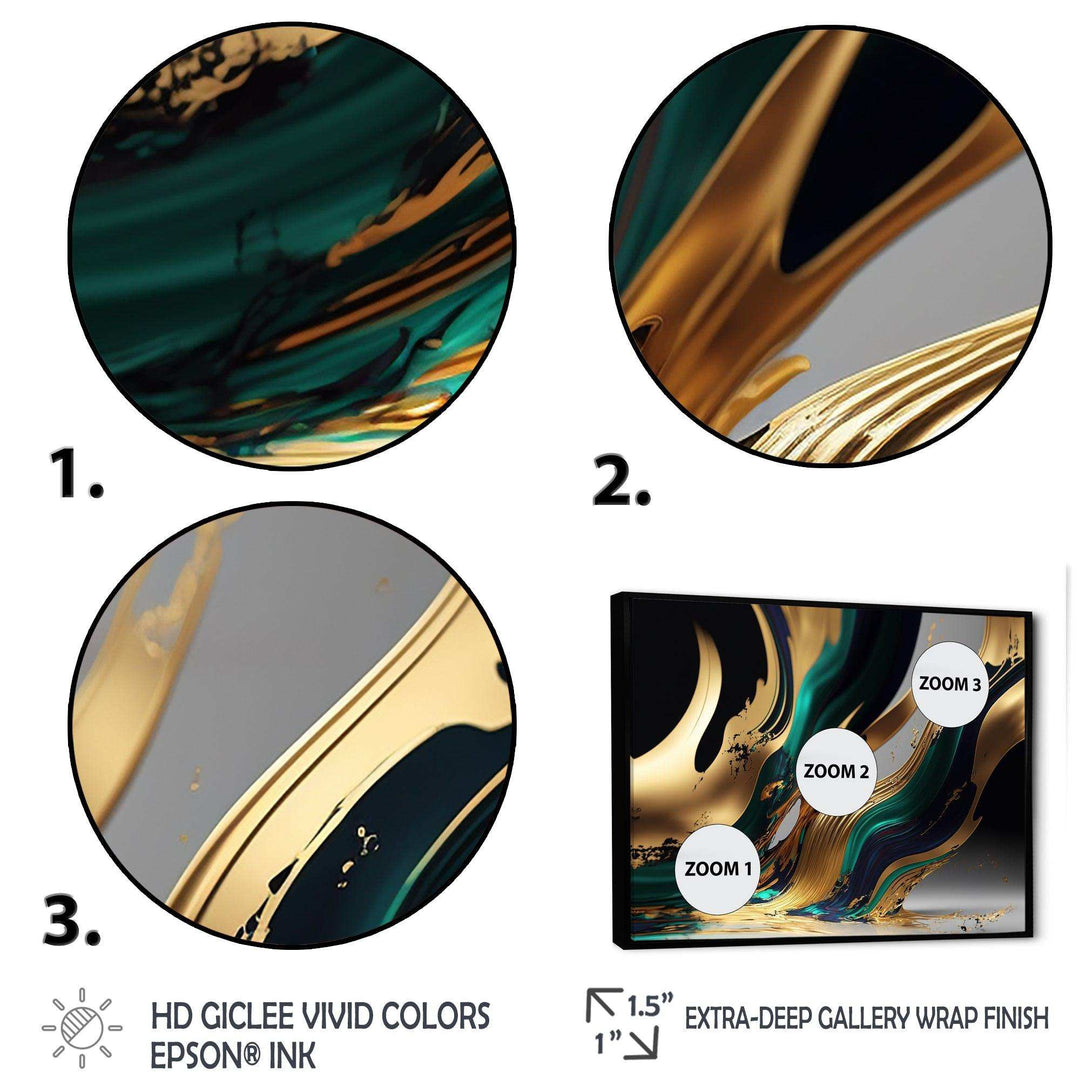 Green And Gold Agate II - Modern Wall Art Prints