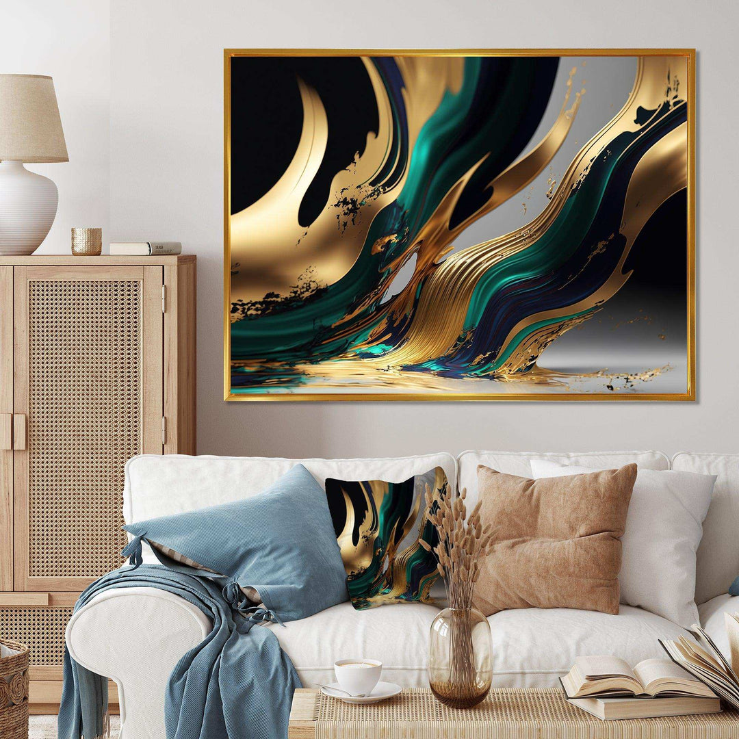 Green And Gold Agate II - Modern Wall Art Prints