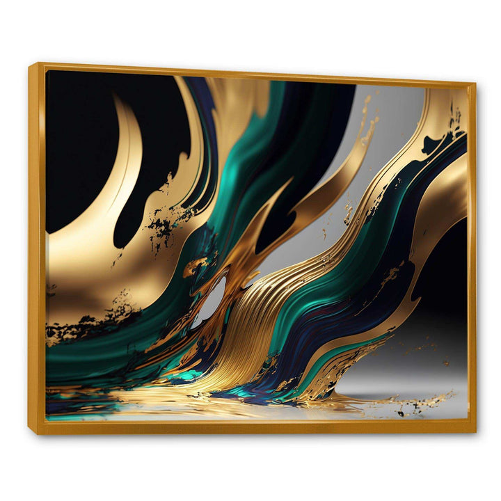 Green And Gold Agate II - Modern Wall Art Prints