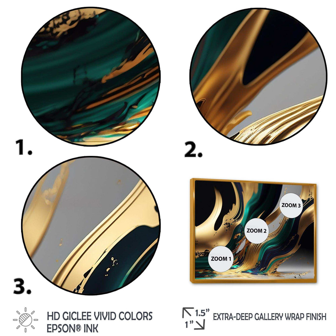 Green And Gold Agate II - Modern Wall Art Prints