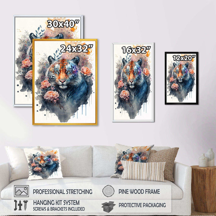Cute Tiger Floral Art III