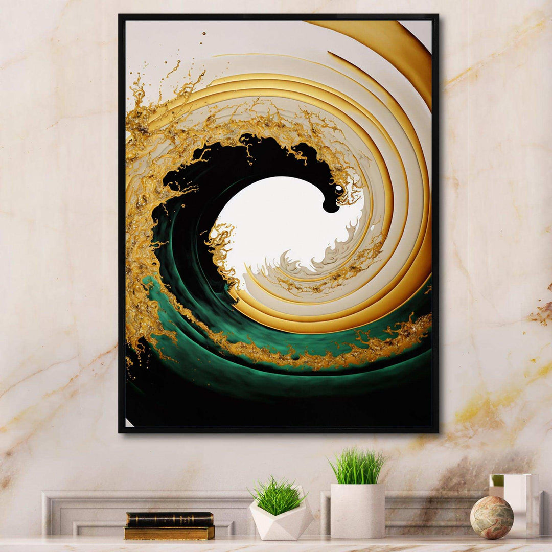 Gold Watercolor Liquid Art  - Modern Wall Art Prints