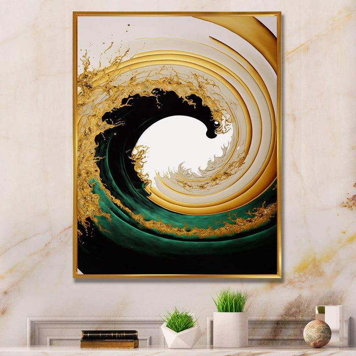 Gold Watercolor Liquid Art  - Modern Wall Art Prints