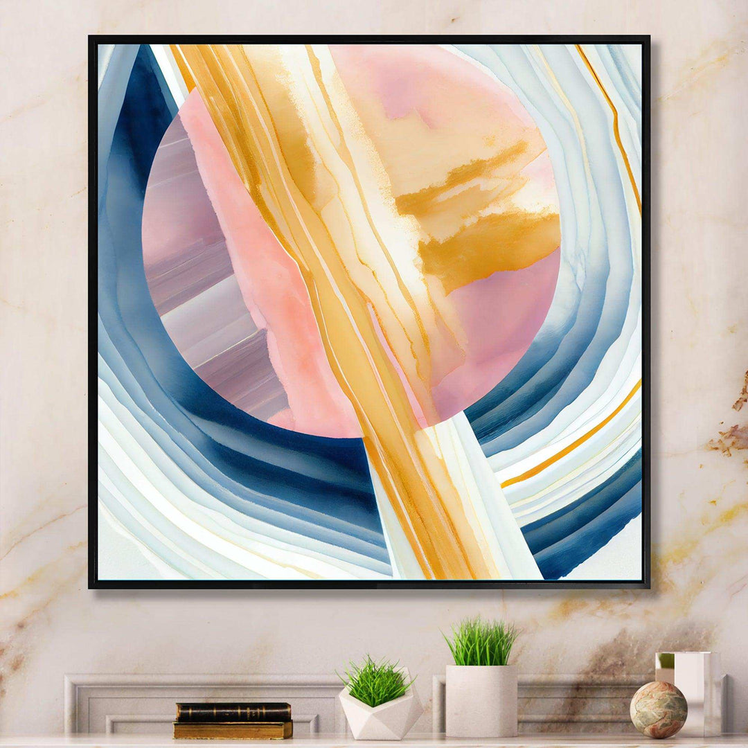 Wide Golden Brush Stroke I - Modern Canvas Wall Art