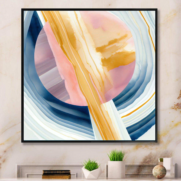 Wide Golden Brush Stroke I - Modern Canvas Wall Art