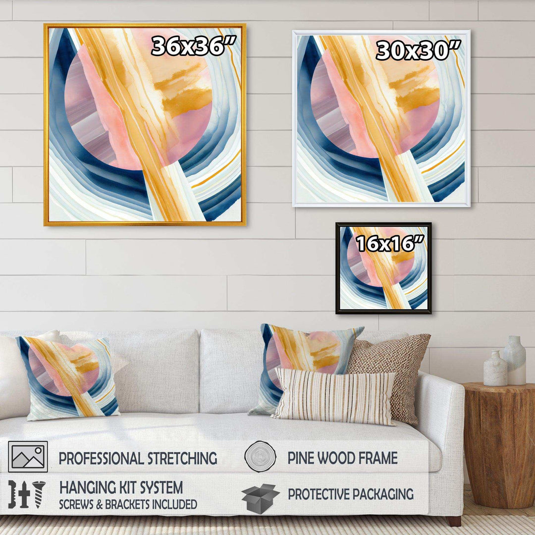 Wide Golden Brush Stroke I - Modern Canvas Wall Art