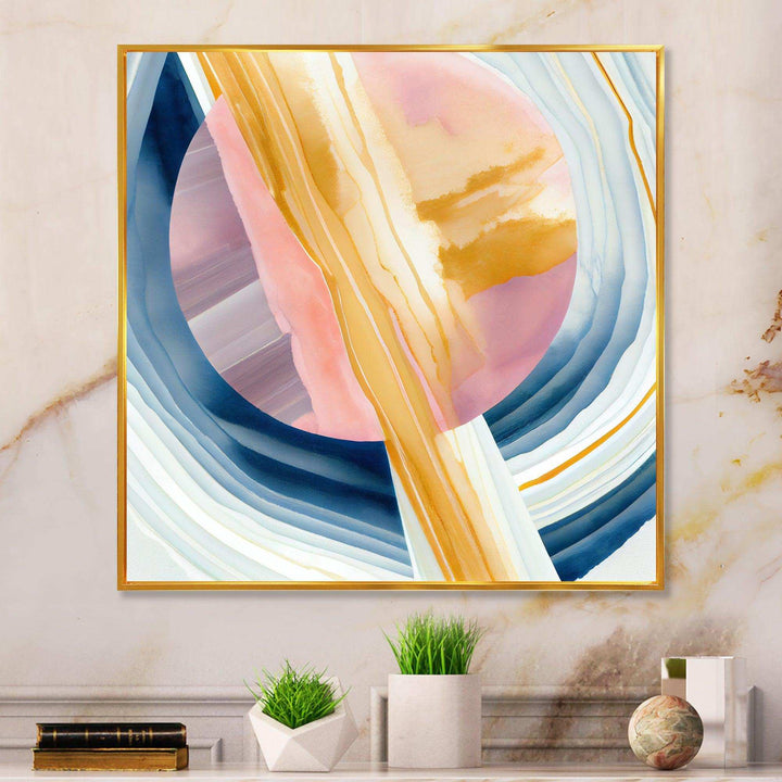 Wide Golden Brush Stroke I - Modern Canvas Wall Art