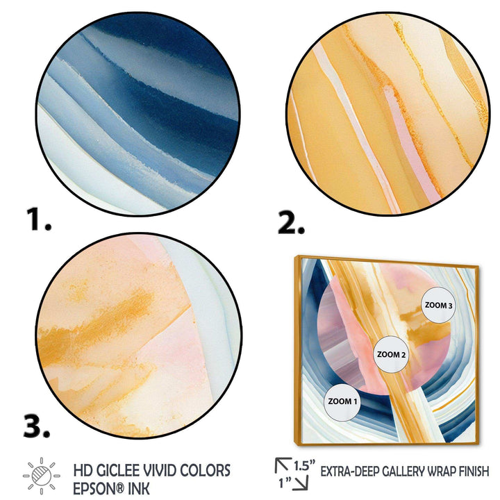 Wide Golden Brush Stroke I - Modern Canvas Wall Art