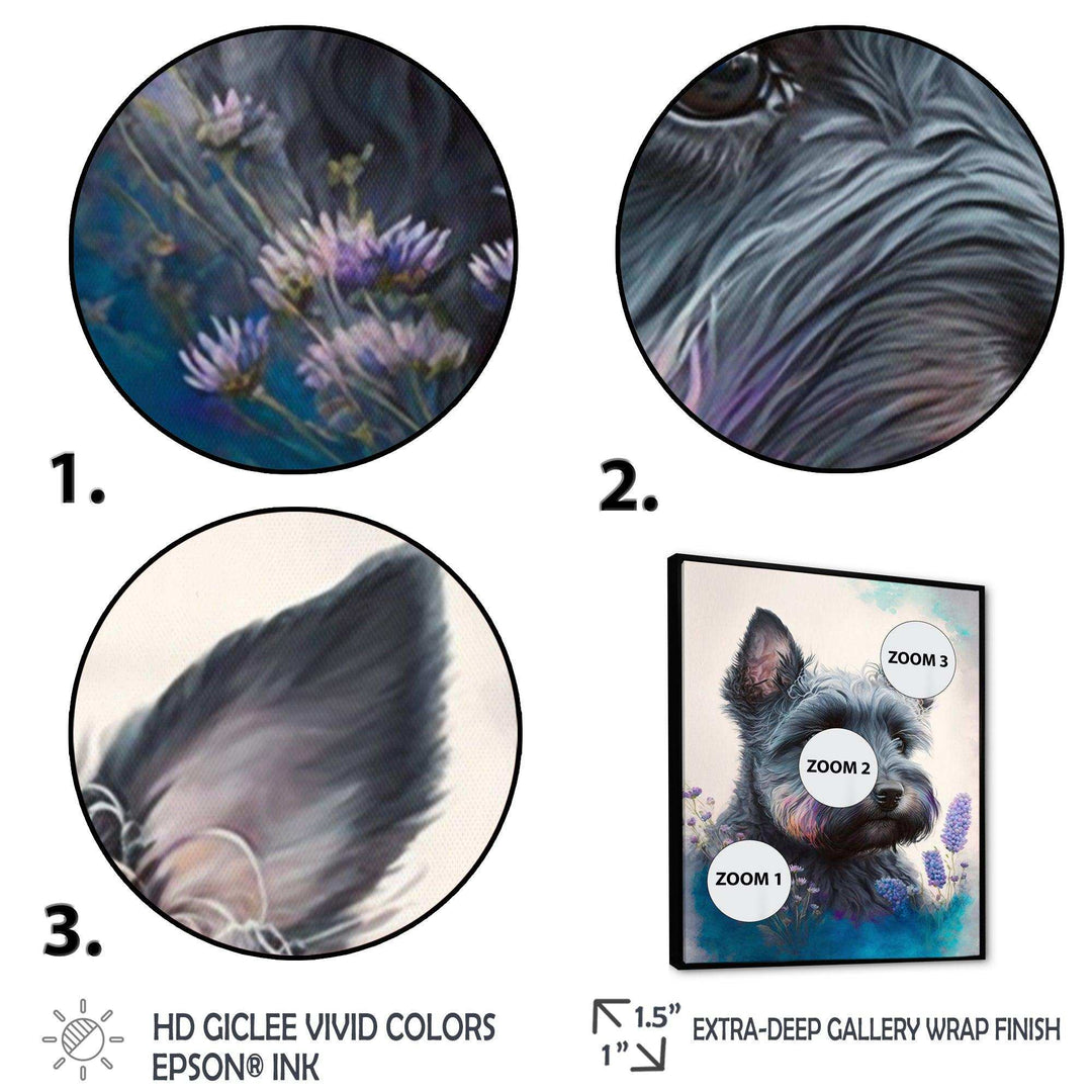 Cute Schnauzer Floral Art