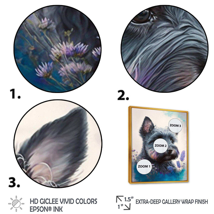 Cute Schnauzer Floral Art