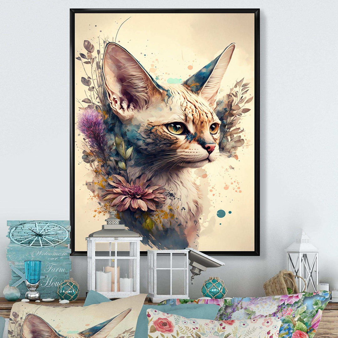 Cute Sphynx Floral Art III