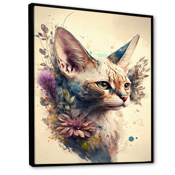 Cute Sphynx Floral Art III