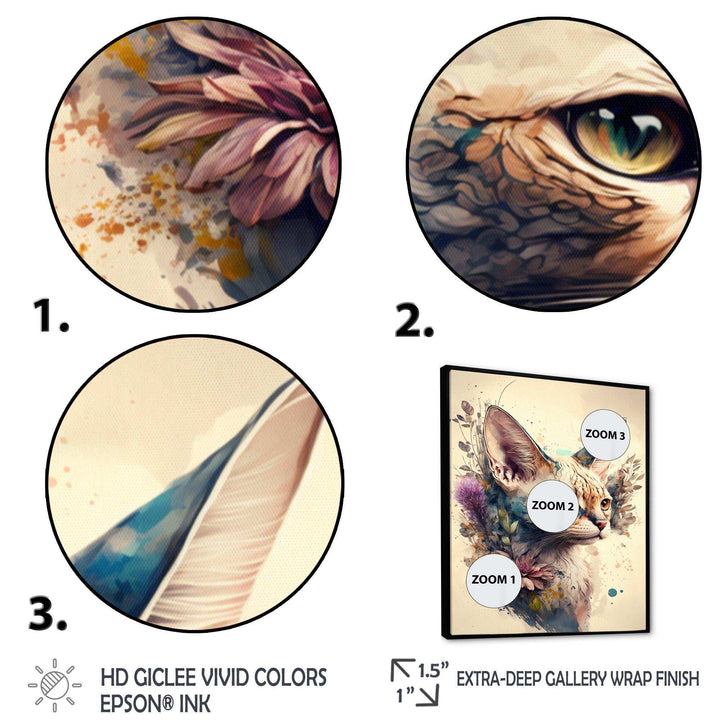 Cute Sphynx Floral Art III