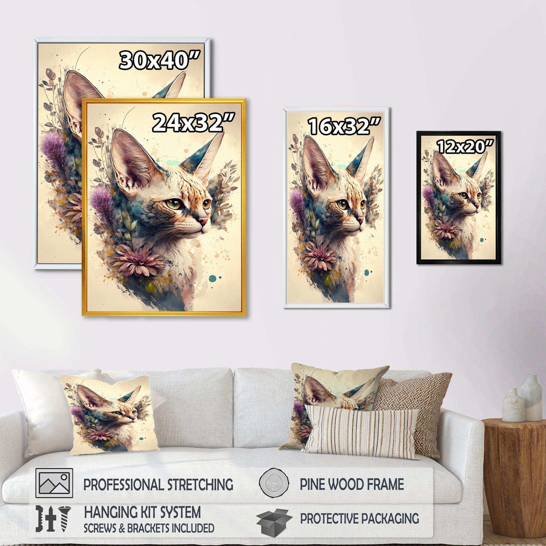 Cute Sphynx Floral Art III