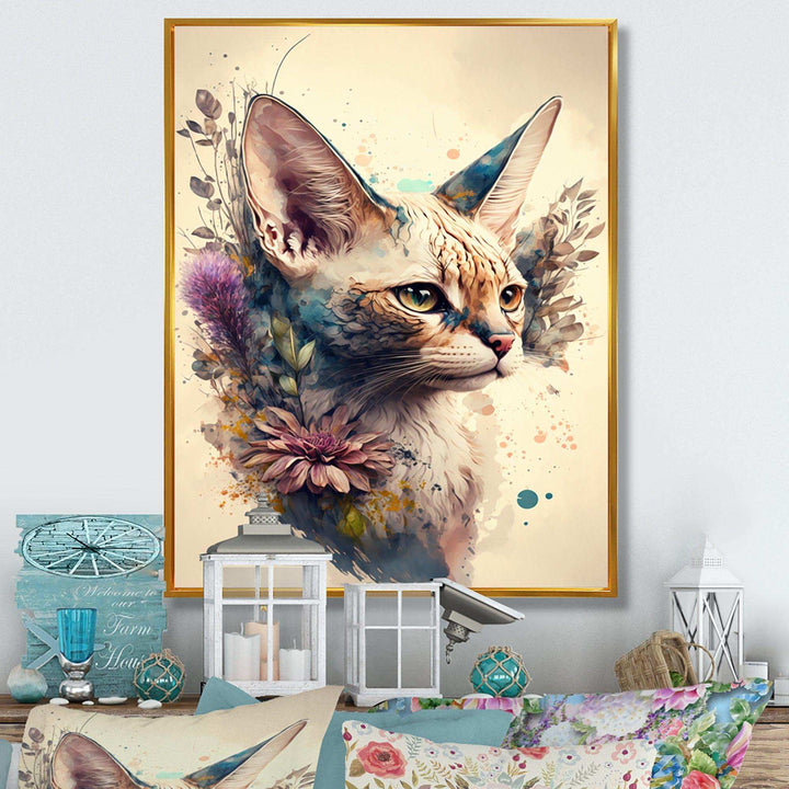 Cute Sphynx Floral Art III
