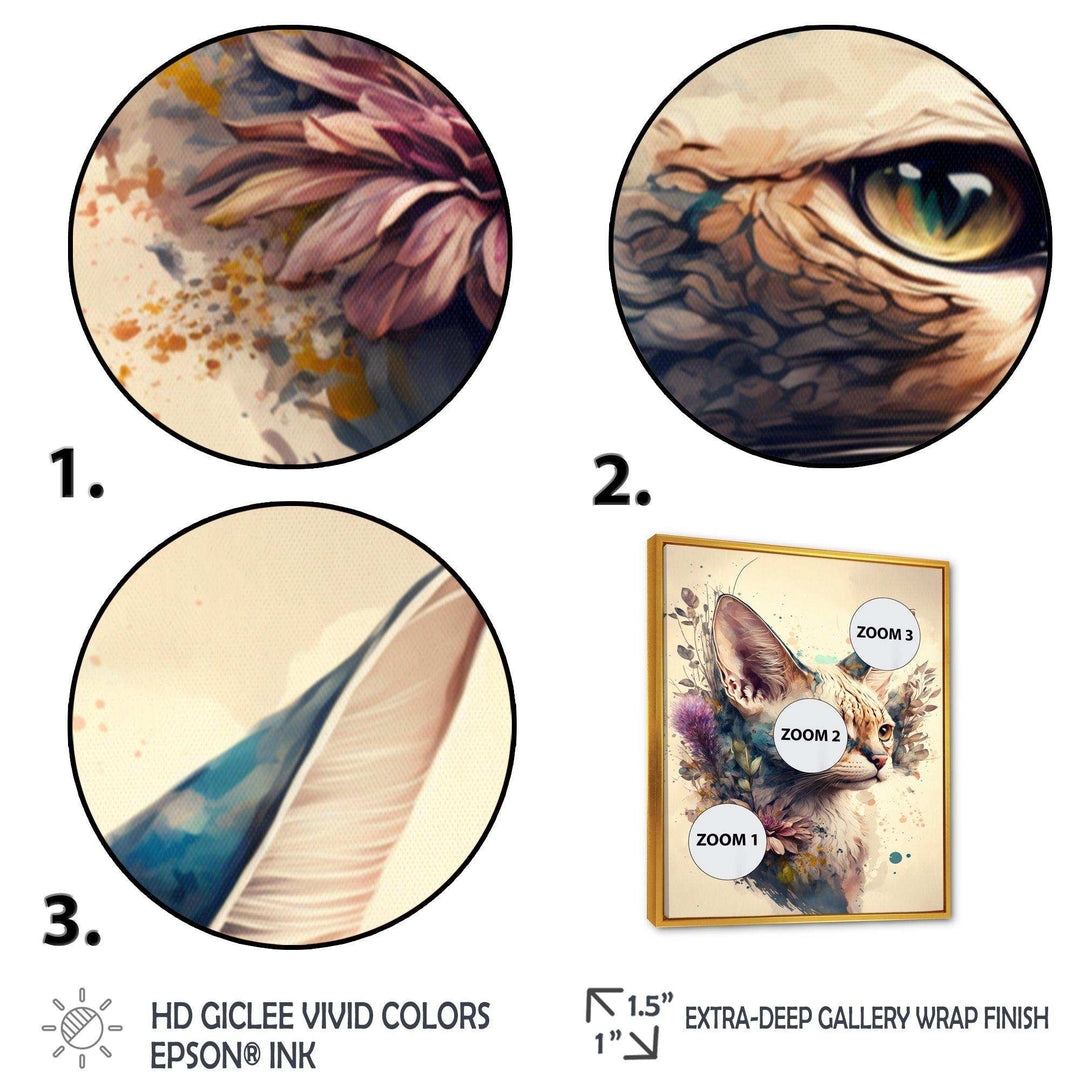 Cute Sphynx Floral Art III