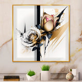 Roses Flow Flower On Golden Beige Paint VII