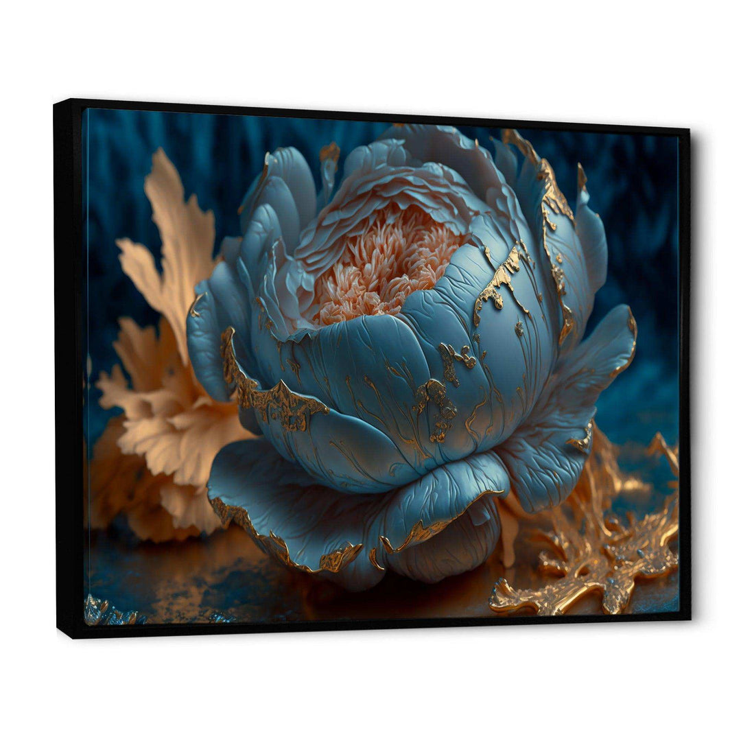 Ice Blue And Gold Peony II
