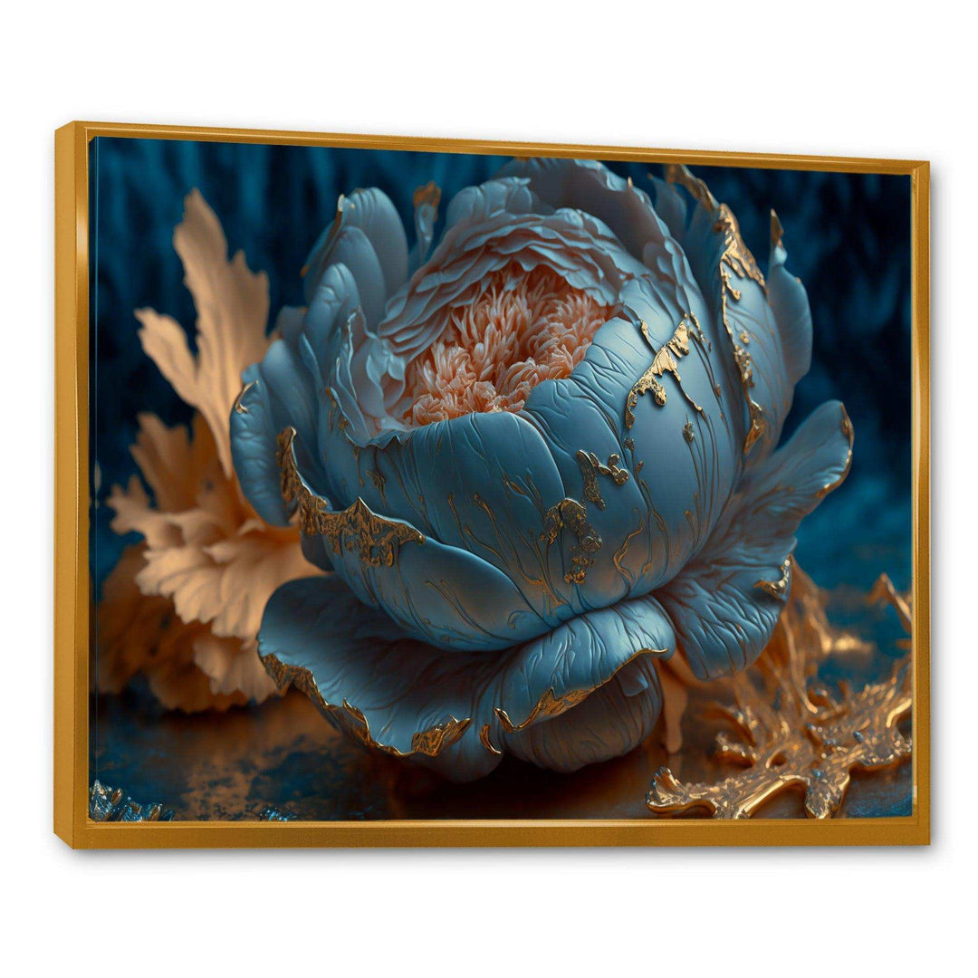 Ice Blue And Gold Peony II