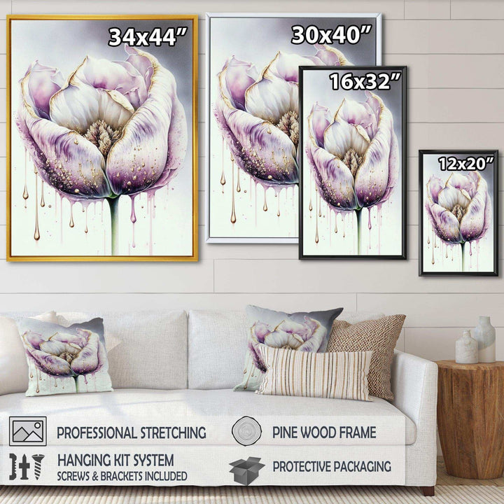 Cream And Purple Tulip III