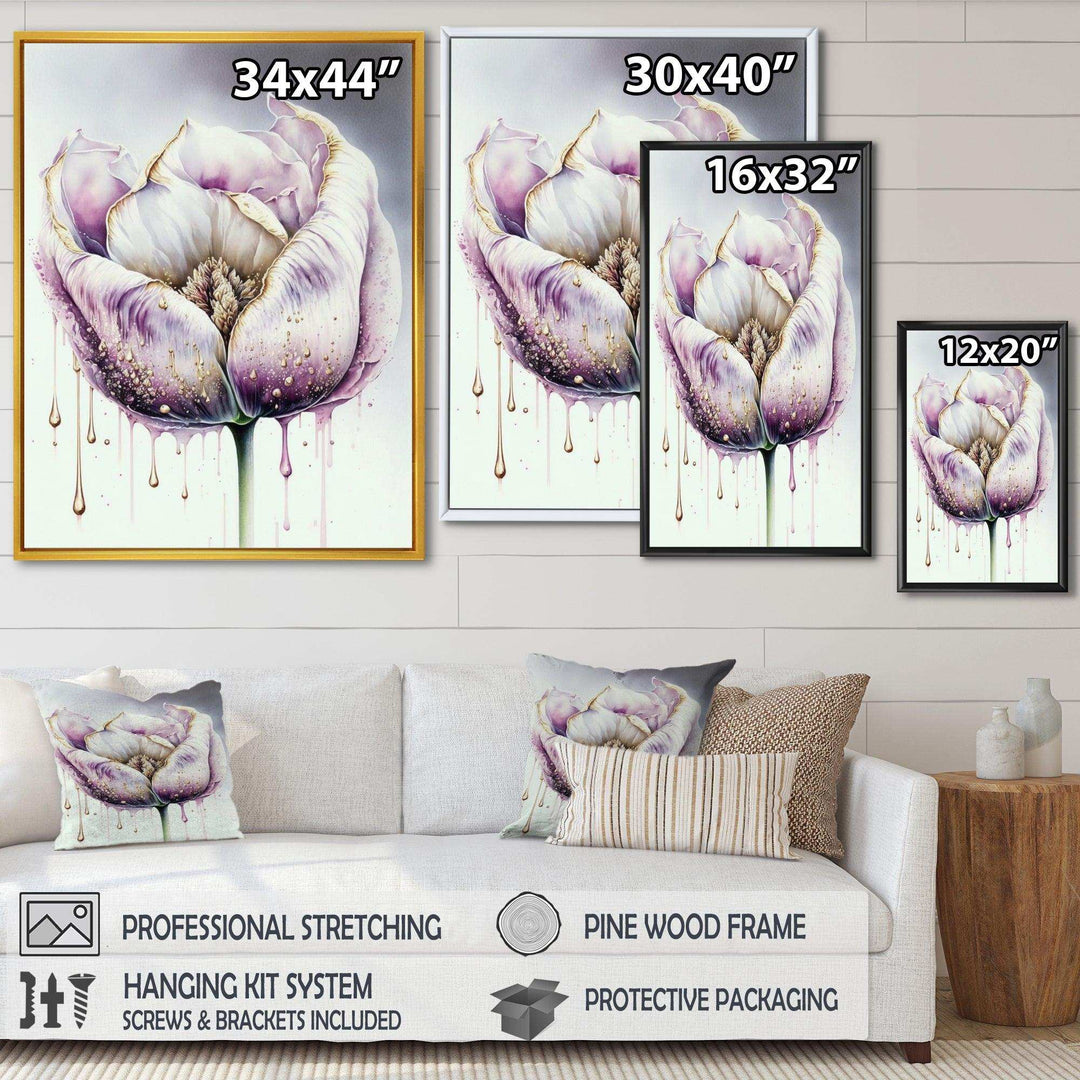 Cream And Purple Tulip III