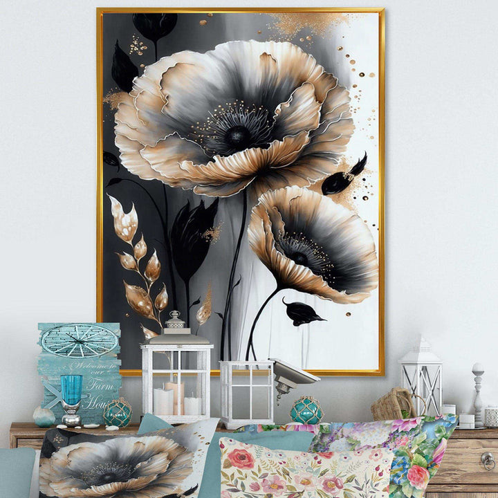 Grey Gold Flower Bouquet VI