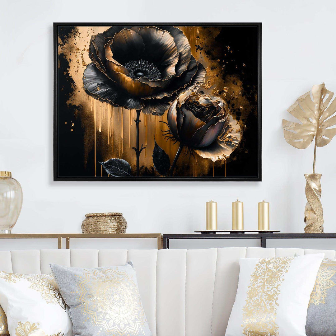 Black And Gold Popy Flowers II