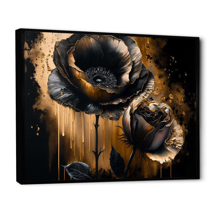 Black And Gold Popy Flowers II