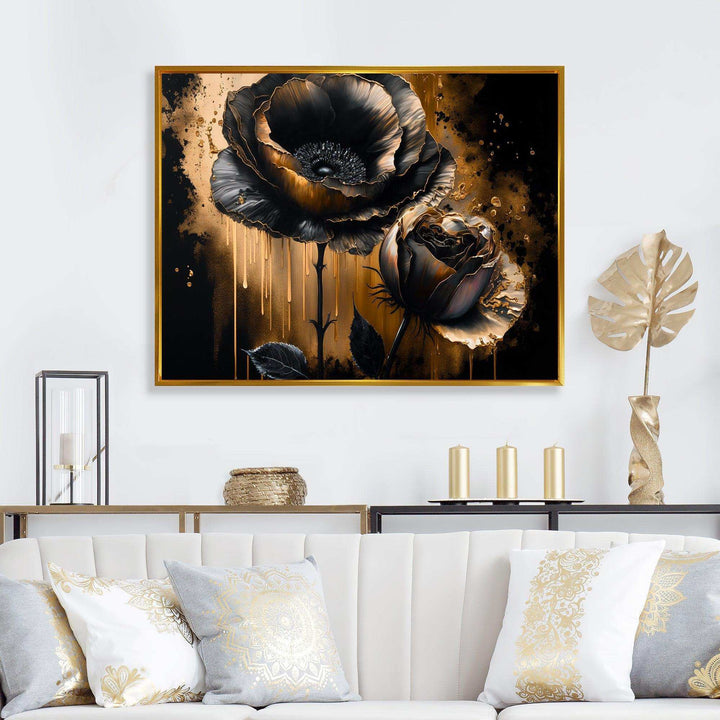 Black And Gold Popy Flowers II