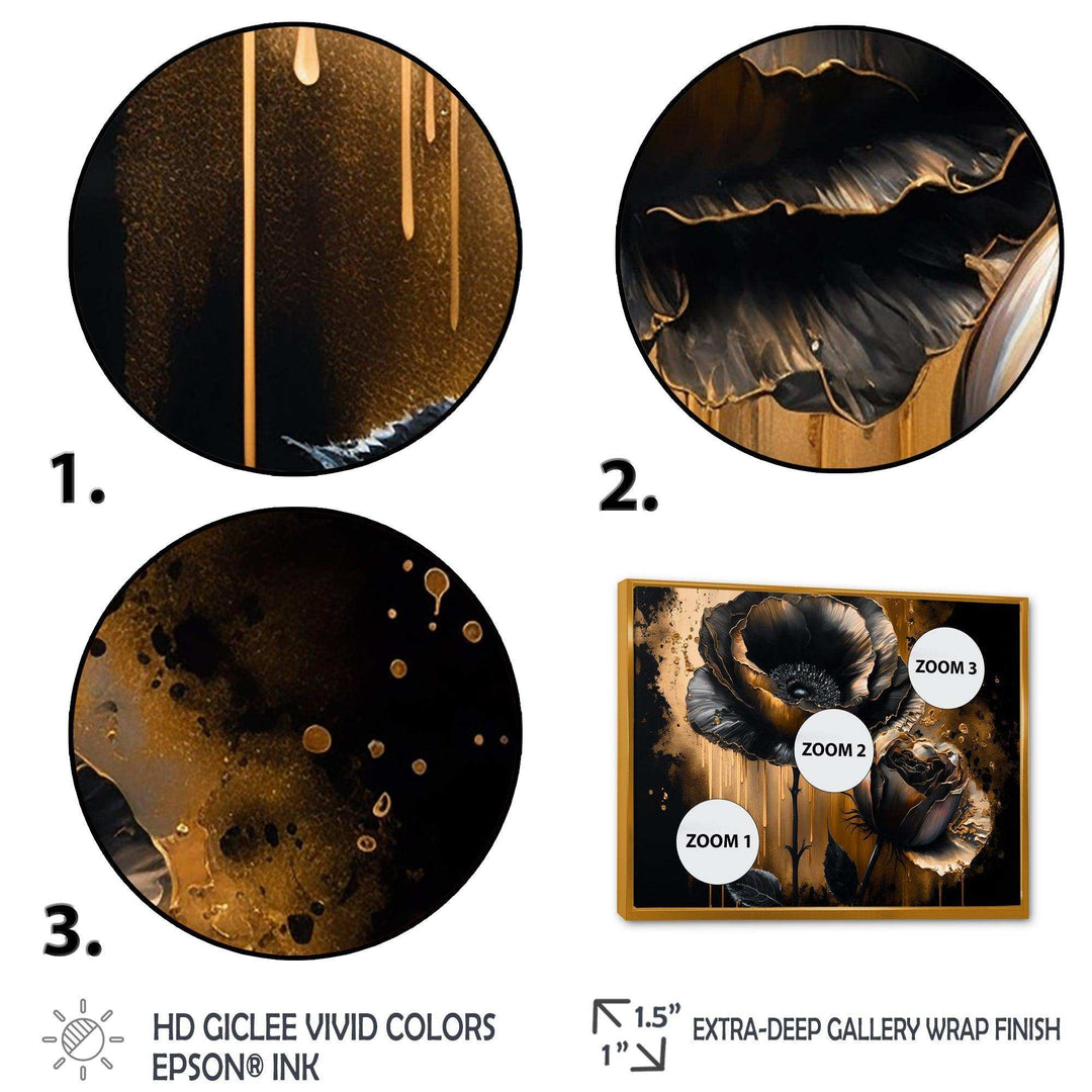 Black And Gold Popy Flowers II