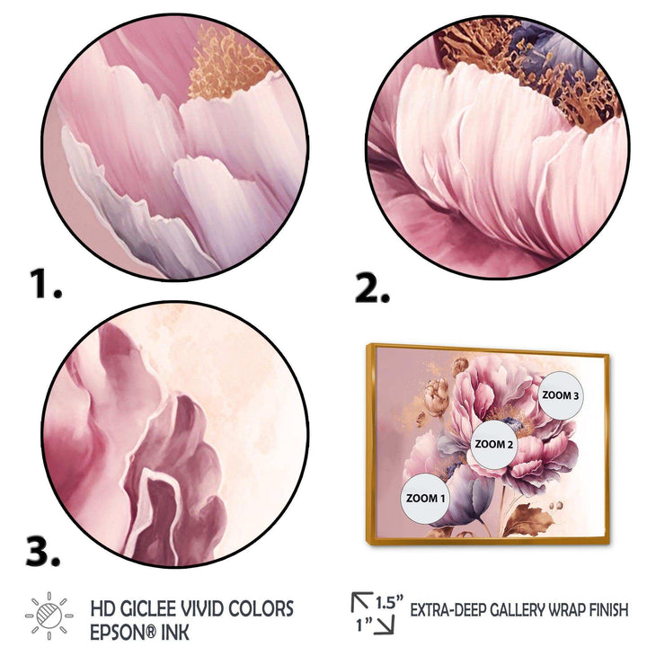 Pink And Gold Poppy Flowers III