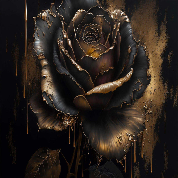 Black And Gold Rose I