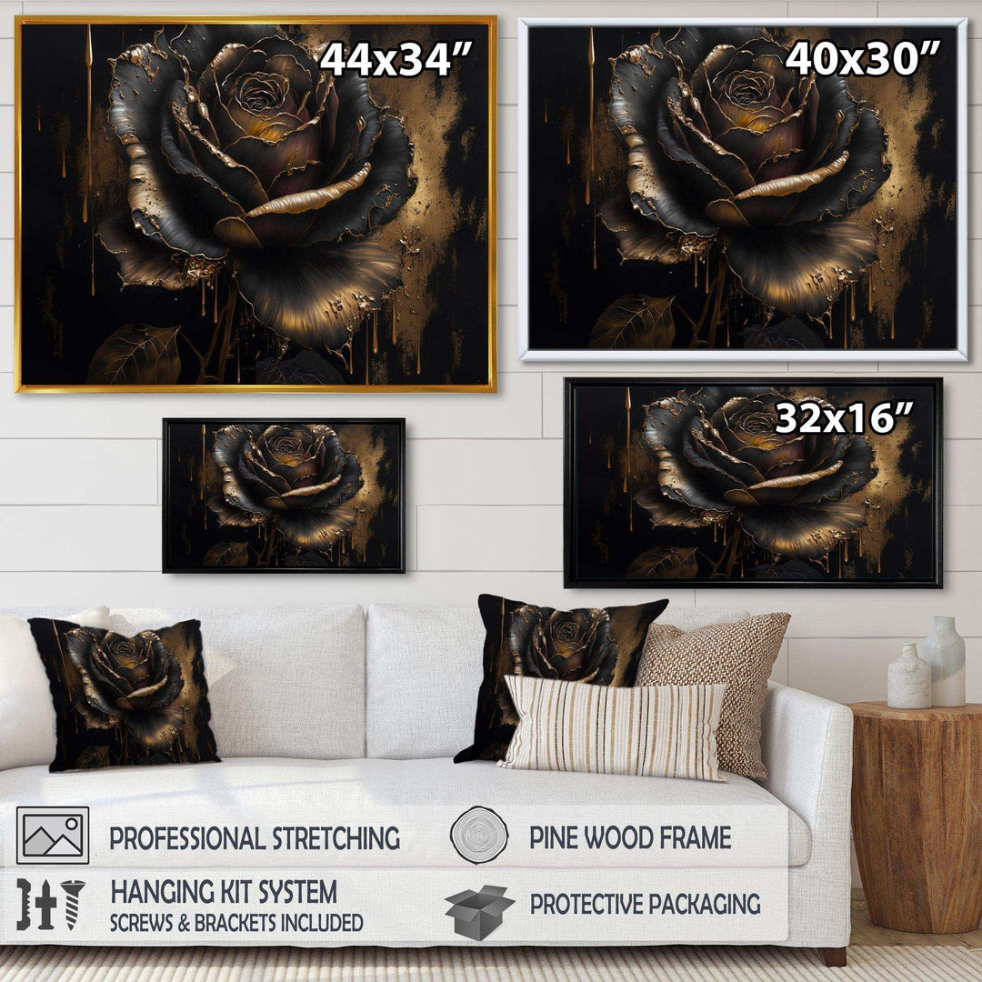 Black And Gold Rose I