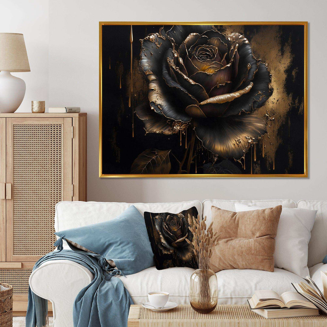 Black And Gold Rose I