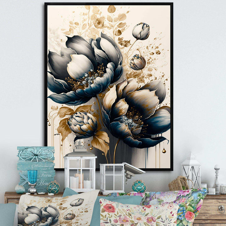 Black And White Watercolor Roses I