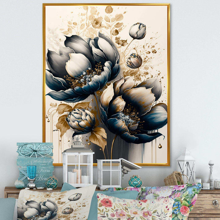 Black And White Watercolor Roses I