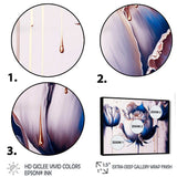 Ice Blue And Gold Paint Drip Tulip II