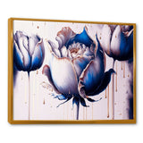 Ice Blue And Gold Paint Drip Tulip II