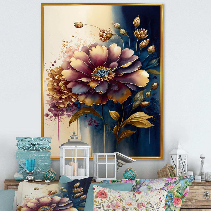 Night Shade Zinnia Floral Design III