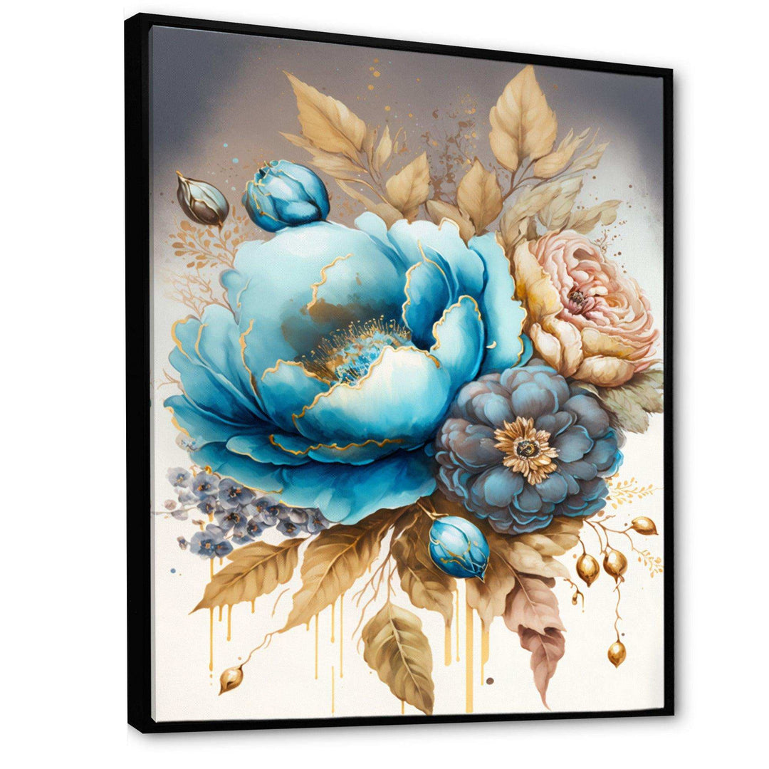 Blue And Gold Mixed Floral Bouquet I