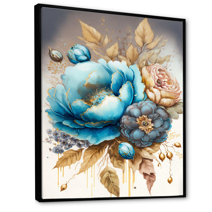 Blue And Gold Mixed Floral Bouquet I