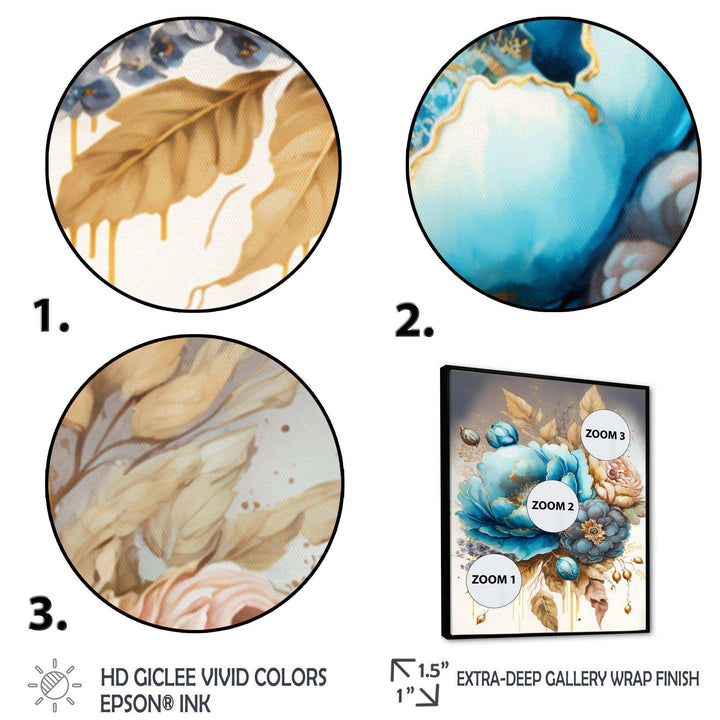 Blue And Gold Mixed Floral Bouquet I