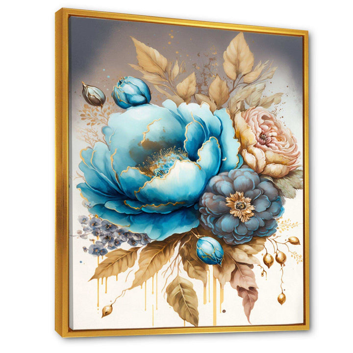 Blue And Gold Mixed Floral Bouquet I