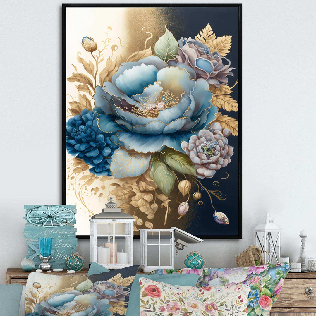 Blue And Gold Mixed Floral Bouquet III