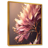 Abstract Pink And Gold Leaves IV Framed Canvas Vibrant Gold - 1.5"Thick