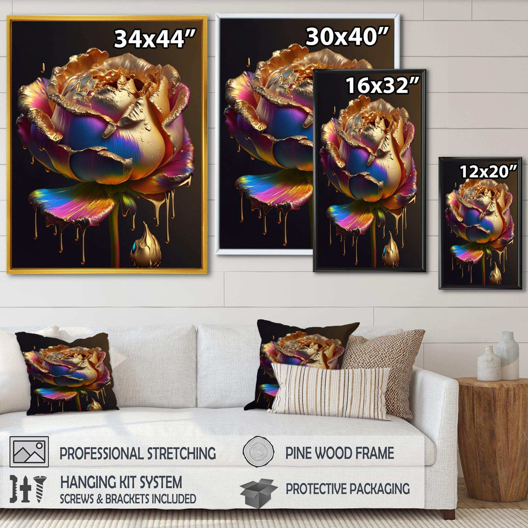 Rainbow Peony Liquid Gold Drips Hyper I