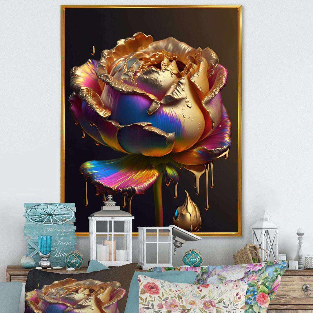 Rainbow Peony Liquid Gold Drips Hyper I