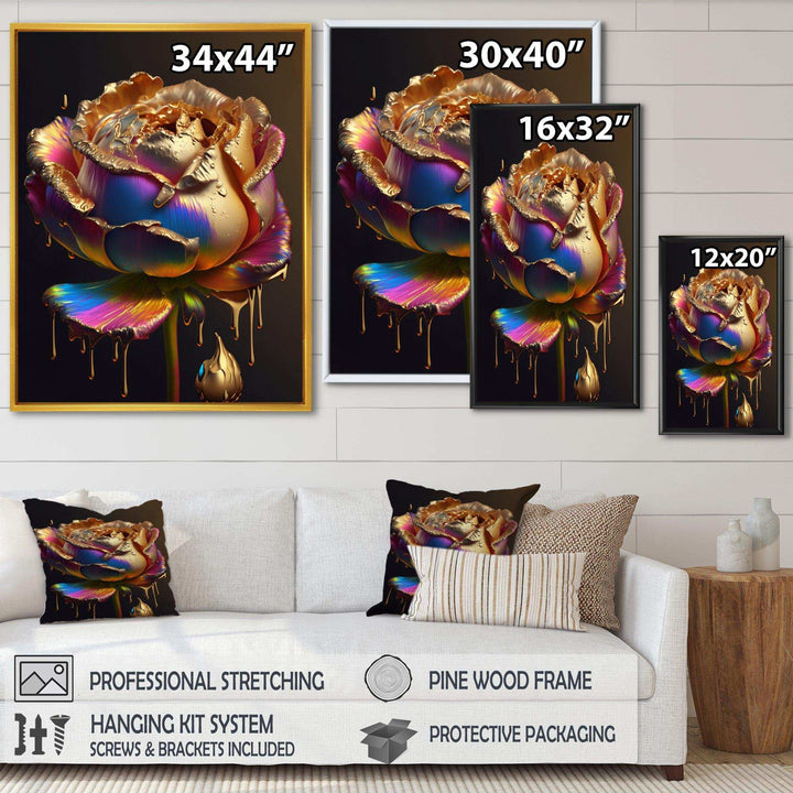 Rainbow Peony Liquid Gold Drips Hyper I